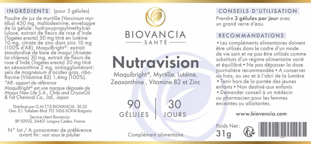Nutravision composition