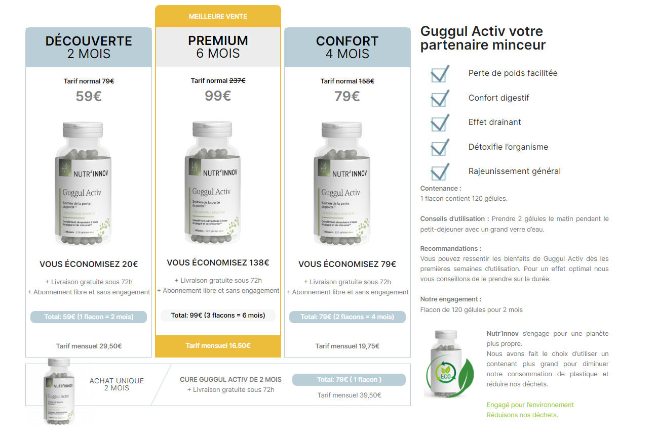 Guggul Activ avis : soutien pour la perte de poids – Exotik garden